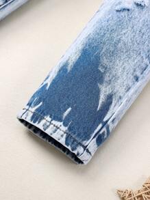 Young Boy Ripped Straight Leg Jeans - Medium Wash - View 4