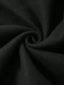 INAWLY Letter Graphic Drop Shoulder Drawstring Thermal Lined Hoodie - Black - View 5