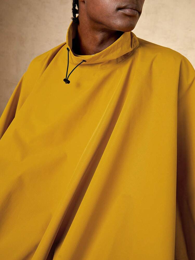 Men Funnel Neck Poncho Rain Jacket