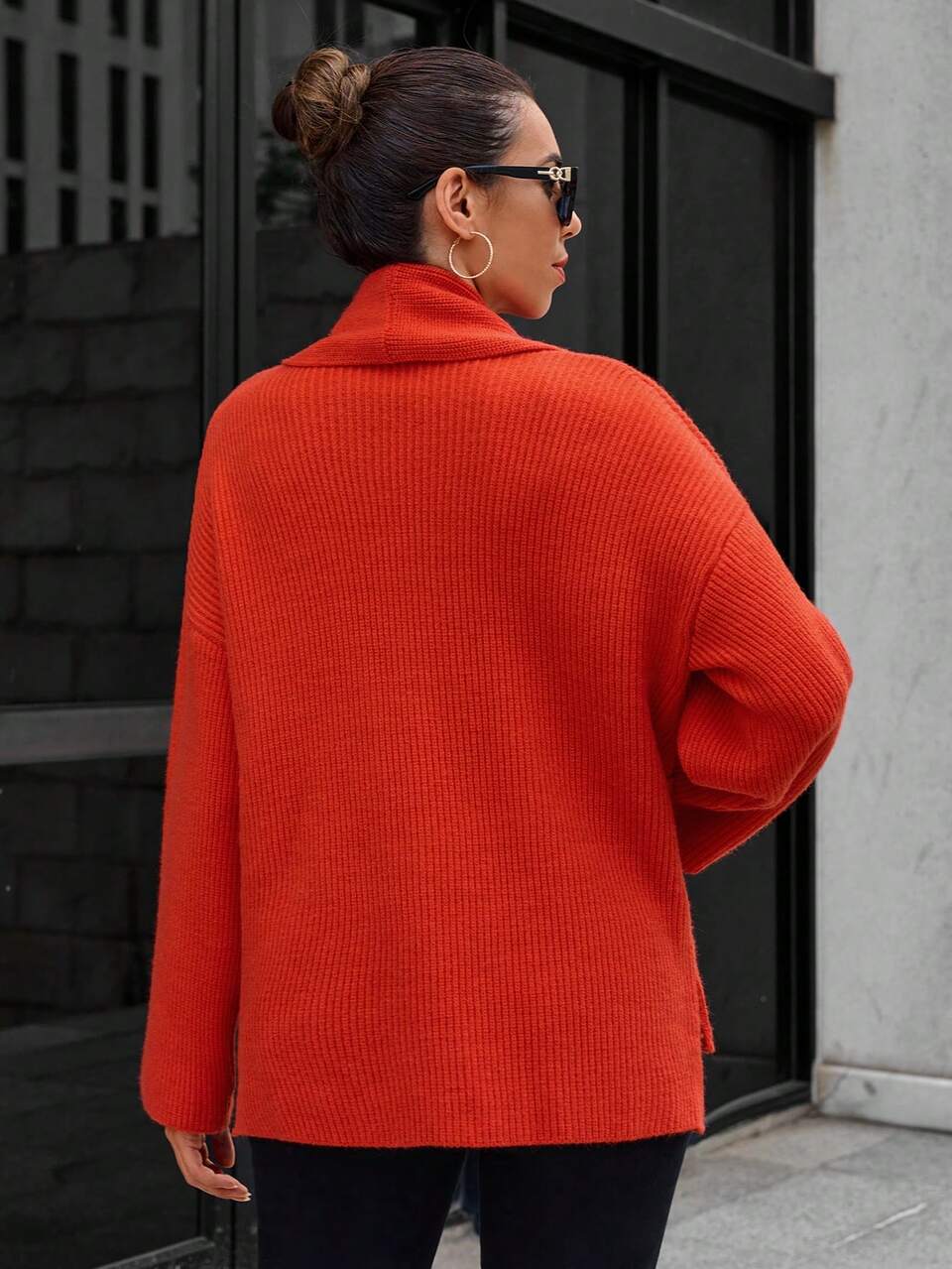 Drop Shoulder Casual Design Cardigan Fall Cloth For Women