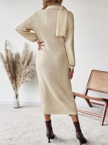 SHEIN LUNE Drop Shoulder Sweater Dress