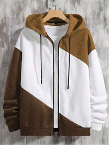 Manfinity Hypemode Men Colorblock Zip Up Drawstring Hoodie Without Tee - Multicolor - View 1
