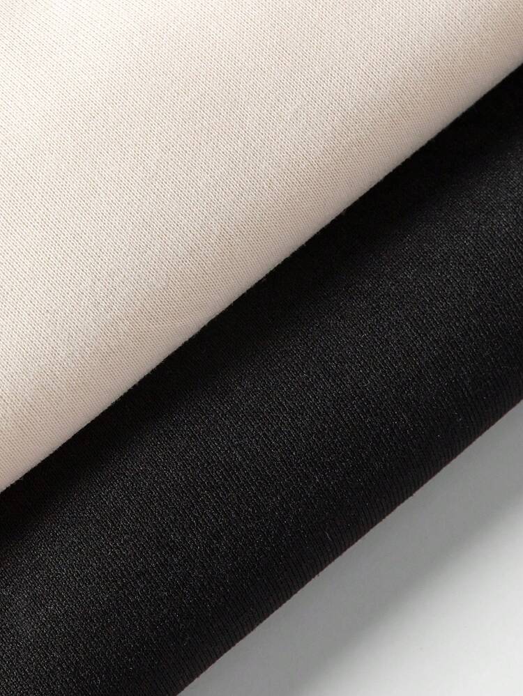 SHEIN Unity 2入組字母圖案袋鼠口袋抽繩保暖連帽衫 - 彩色 - 查看 6