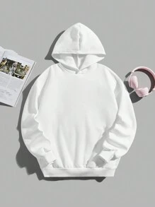 Manfinity EMRG Nam Đồ họa Hình & Chữ cái Thả vai Lót nhiệt Hoodie - trắng - Xem 2
