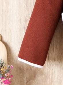 SHEIN Young Boy Dual Pocket Teddy Lined Hooded Duffle Overcoat