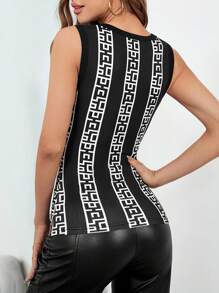 SHEIN Privé 字母圖案背心上衣 - 彩色 - 查看 2