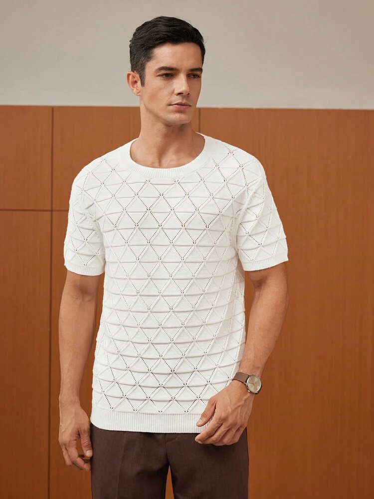 Men Pointelle Knit Top