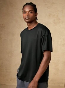 Manfinity Sport Corelite Camiseta deportiva con gráfico de letras, estilo novio para hombre - Negro - Ver 7