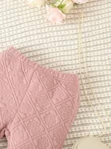 Baby Girl Zip Up Hooded Jacket & Flare Leg Pants - Baby Pink - View 3