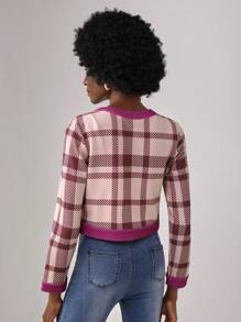 Lillian Butterworth 格紋印花前紐扣短夾克 - 彩色 - 查看 2