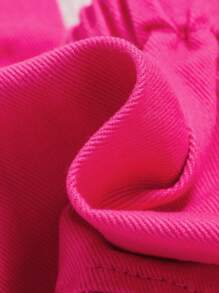 SHEIN Baby Girl 1pc Ruffle Trim Denim Skirt - Medium Wash - View 5