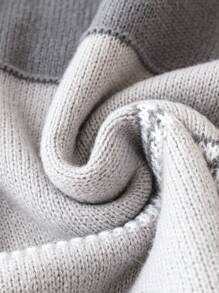 SHEIN LUNE Plus Color Block Drop Shoulder Sweater Knit Pullover Fall Winter Autumn Sweater - Multicolor - View 5