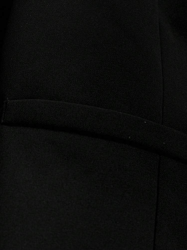 Celure Talla grande Blazer de cuello esmoquin con corchete - Negro - Ver 4