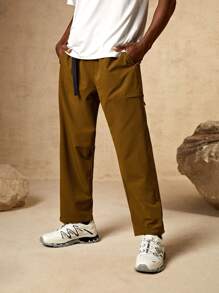 In My Nature Men Elastic Waist Zipper Pocket Pants