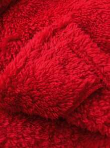 嬰兒西裝領腰帶絨毛外套和帽