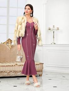 Modelyn Open Front Fuzzy Coat - Multicolor - View 5