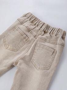 Young Boy Slant Pocket Jeans - Khaki - View 6