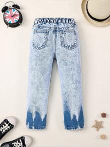 Young Boy Ripped Straight Leg Jeans - Medium Wash - View 2