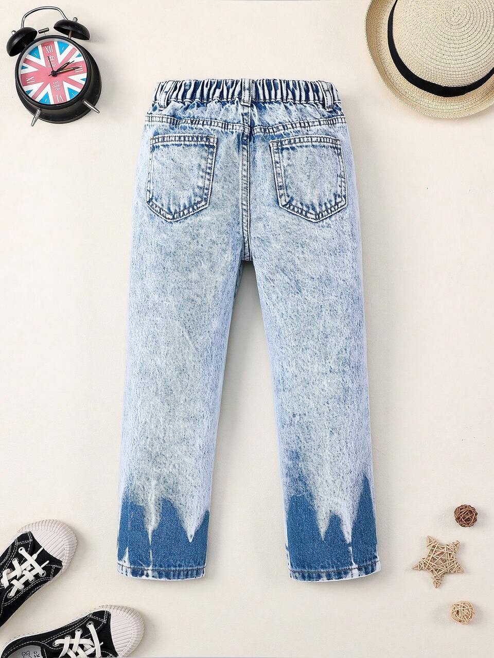 Young Boy Ripped Straight Leg Jeans
