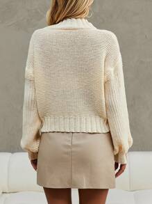 SHEIN Clasi Jersey de cuello alto de hombros caídos