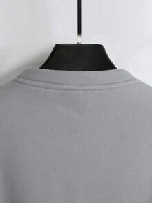 Manfinity Homme 男士撞色加絨內裏運動衫 - 灰色 - 查看 6