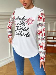 SHEIN Essnce Camiseta con estampado de slogan - Blanco - Ver 3