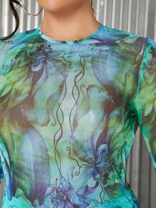 Hauture 花卉系帶無背分腳裙 - 彩色 - 查看 5