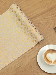 SHEIN Basic living 1條桌布條,星星熱壓花紋,尺寸為78.7×11英寸,宴會裝飾用的布條,金色生日派對裝飾用品,適用於婚禮生日派對 - 彩色 - 查看 5