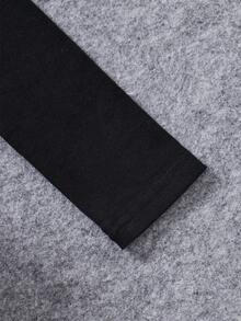 SHEIN Chica preadolescente Camiseta con estampado de letra de manga raglán