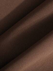 FRIFUL Solid Mermaid Hem Overall Dress Without Tee - Coffee Brown - View 4