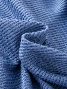 SHEIN 男大童字母補丁細節連帽衫和運動褲 - 藍色 - 查看 5