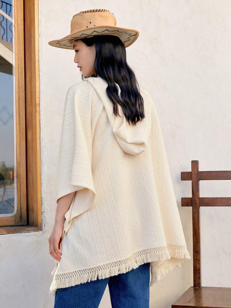 Fringe Trim Batwing Sleeve Cover Up Summer,Beach Women Outfits