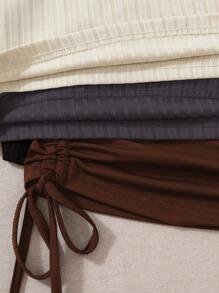 SHEIN Unity 4入組實心束口側面背心上衣、領帶背心和背心，外出上衣 - 彩色 - 查看 6