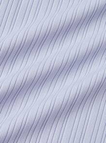 ROMWE MEN ROMWE Avant Guys Mock Neck Cut Out Tee - Purple - View 4