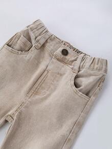 Young Boy Slant Pocket Jeans - Khaki - View 5