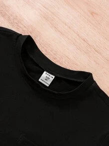 SHEIN Tween Boy 3pcs Letter Patched Detail Pocket Front Tee - Multicolor - View 8
