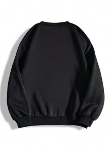 SHEIN Unity 向日葵和標語圖案加絨內裏運動衫