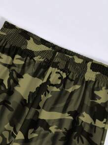 SHEIN Unity Camo Elastic Waist Sweatpants Graduation,Back To School Outfits,Graduation,Teacher Outfits For Women,Back To School Fall Cloth For Women - Army Green - View 3