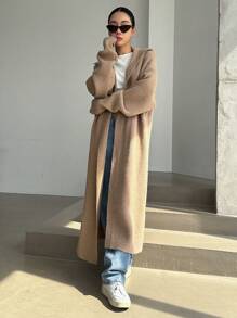 DAZY Chất rắn Mở Mặt trước Áo nịt dài - Cà phê nâu - Xem 6