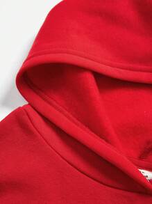 少女标语和蝴蝶印花卫衣 - 紅色 - 查看 3