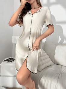 女士家居服連衣裙 - 杏色 - 查看 4