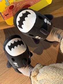 可愛鯊魚情侶拖鞋,搞笑&時尚&濃烈香調室內室外拖鞋適合男士,卡通設計,厚鞋底,防滑 - 深灰色 - 查看 3