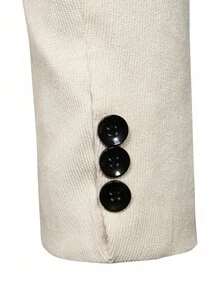 Manfinity Mode Nam Cổ bẻ Túi Kép Nút phía trước Áo vest - Màu be - Xem 5