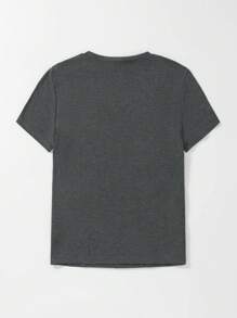 INAWLY Heart & Feather Print Tee Graphic Tees Women Tops