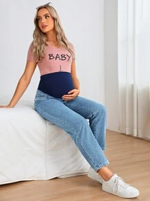 SHEIN Grossesse Jean Droit Taille Haute