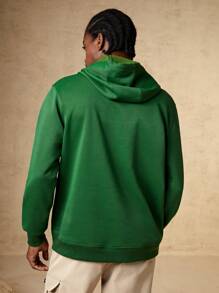 In My Nature Men Letter Graphic Drawstring Hoodie - Army Green - View 2