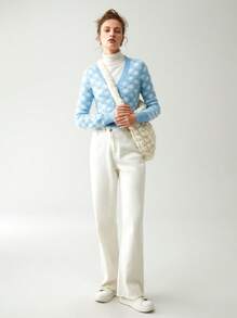 Chiquease 愛心圖案前紐扣開襟衫