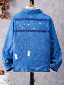 Chaqueta cálida con forro térmico y estampado digital 3D para niños preadolescentes