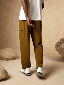 In My Nature Men Elastic Waist Zipper Pocket Pants