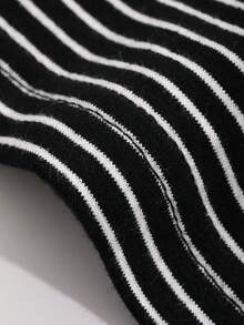 FRIFUL 條紋印花落肩袖運動衫 - 黑色 - 查看 4